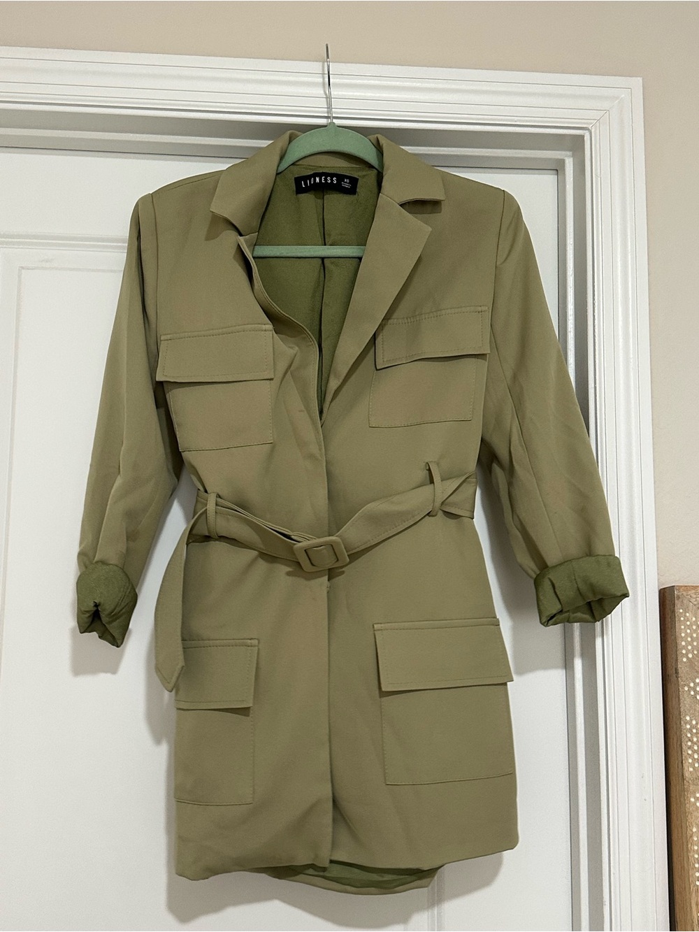 Lioness Olive Utility Mini Dress with Belt